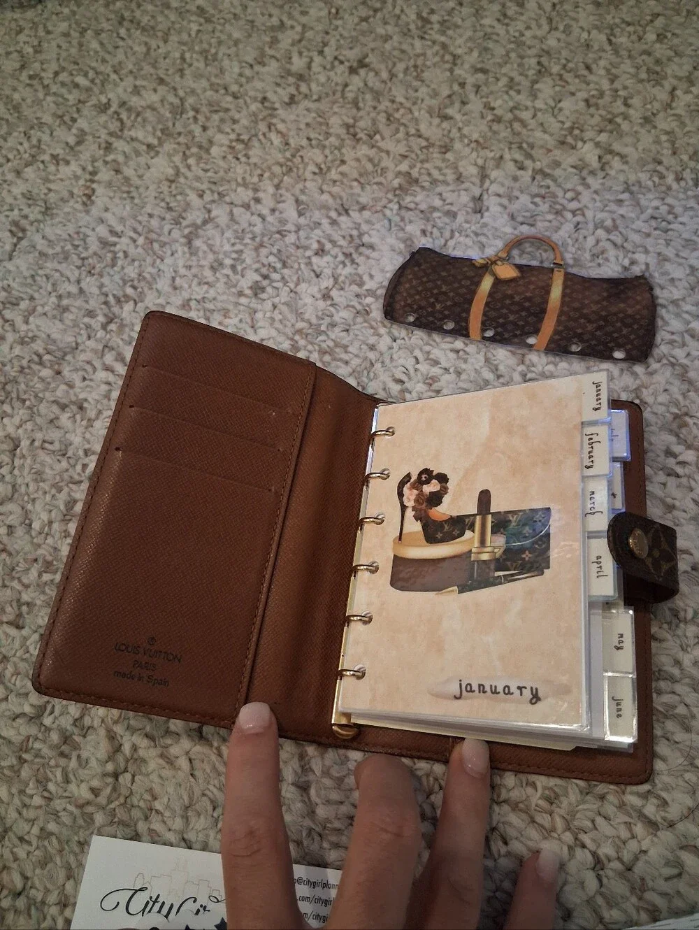 Louis Vuitton Monogram PM Pocket Planner Notebook w/ Accessories